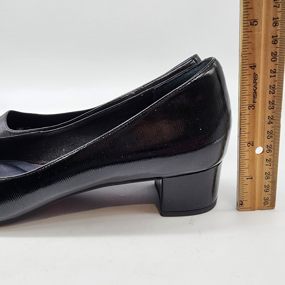 Rockport Total Motion Pump Women's 9.5 Black Patent Point Toe Block Heel Shoes - Picture 7 of 10